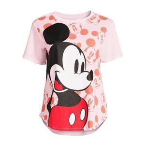 Women’s Disney Mickey Mouse Graphic Short Sleeve Lightweight T-Shirt Top Size L